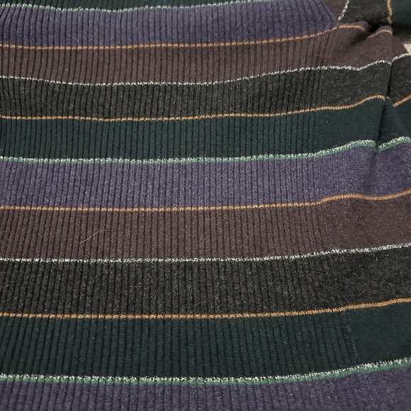 Cividini Women 44 M Sweater Cashmere Funnel Neck Half Sleeve Striped Multicolor - Picture 4 of 10